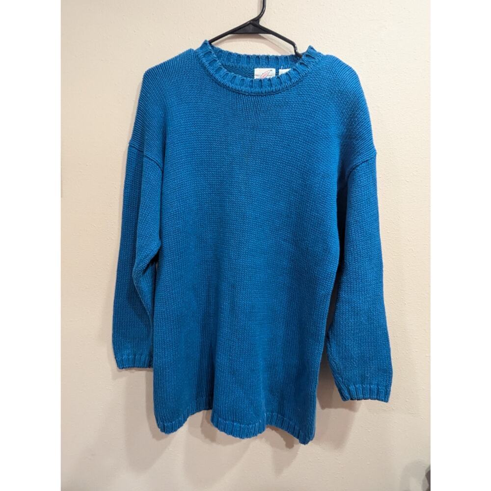 Vintage 1980s One size fits most tunic knit sweater, Pinwheels w/shoulder pads
